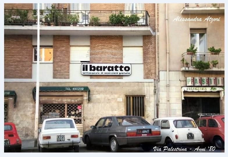 Prima sede de Il Baratto in via Palestrina a Cagliari negli anni Ottanta
